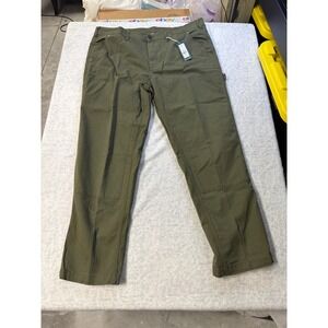 Alpine Design Mens Herringbone Utility Pant Vintage Olive 42x32 ADM15951HB NEW